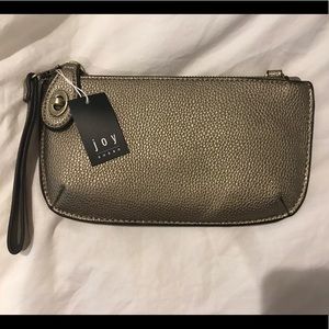 Joy Susan Gold Metallic Clutch